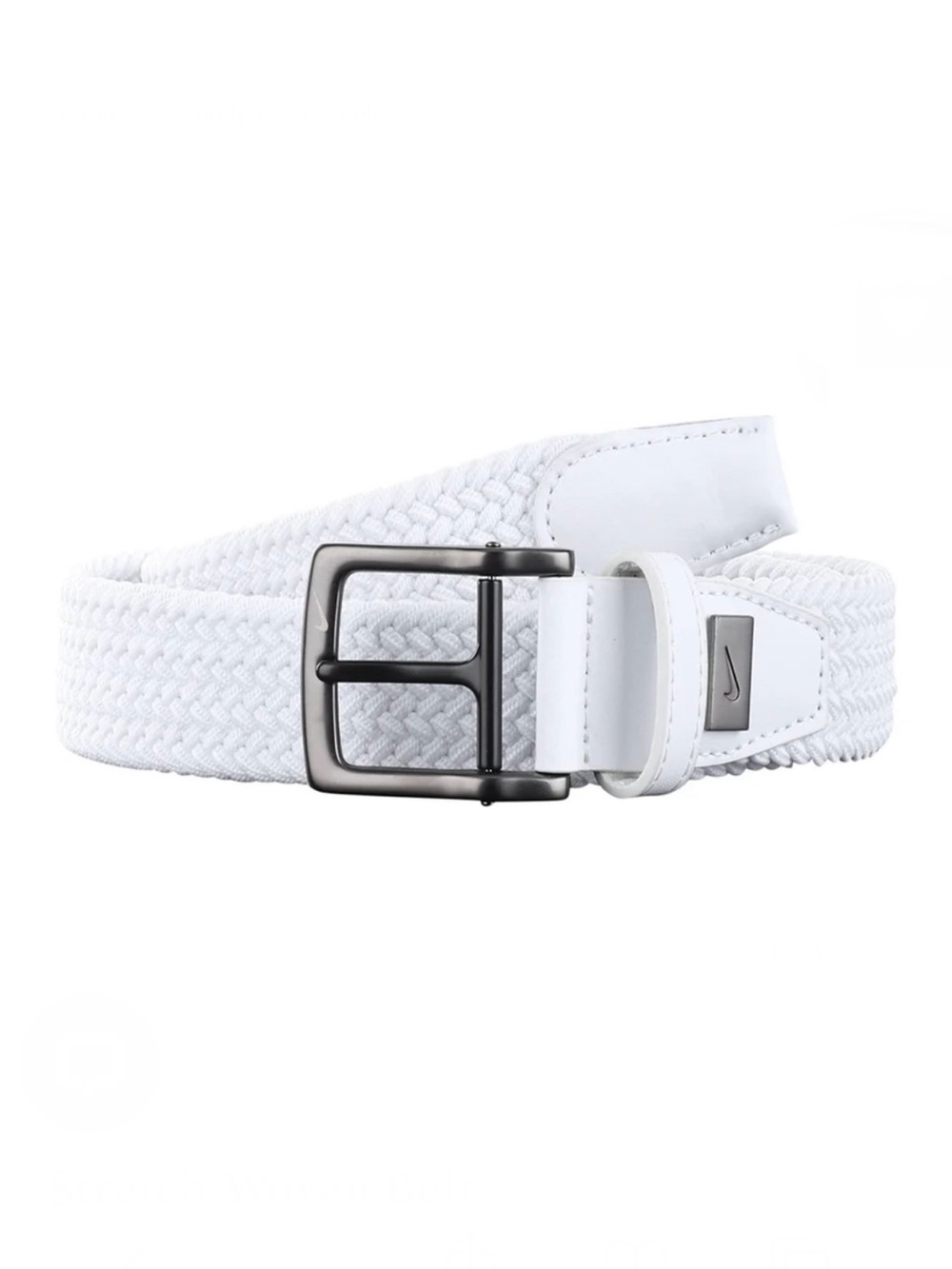 NWT White Nike Men’s Stretch Woven Golf Belt – Size M (36–38)
